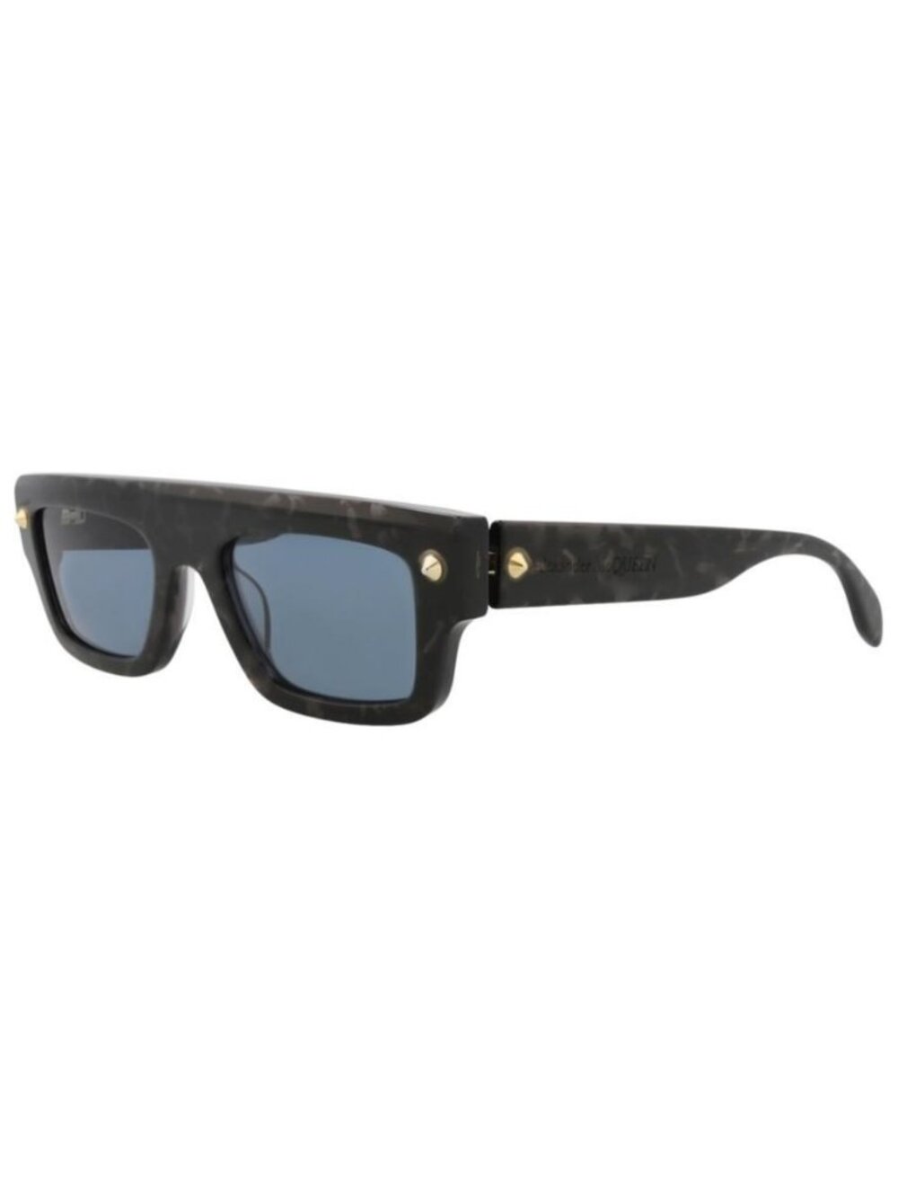 New Alexander McQueen Unisex Square/Rectangle Havana Havana Blue Fashion Designe